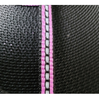 PPM band 10 mm met reflectie zwart + roze